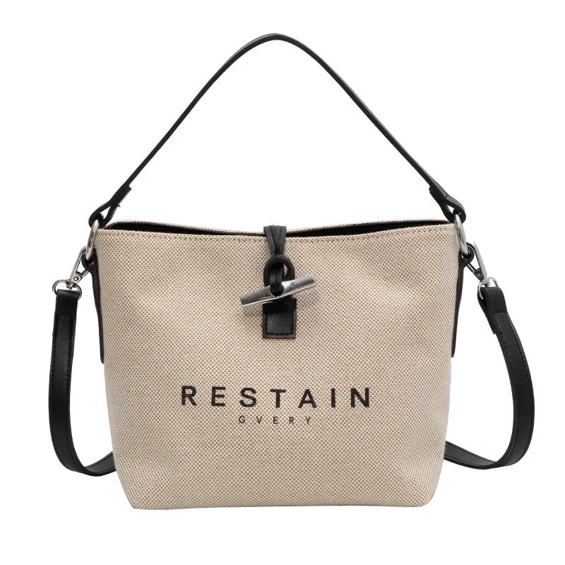 Women's Canvas Shoulder Messenger Bag Letter Printing Casual Handbag