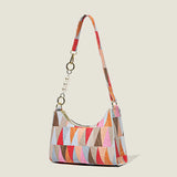 Sac A Main Femme Retro Printing Chain Shoulder Bag Casual PU Square Bag