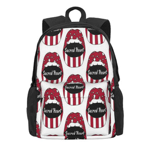 Sacred Heart Lips Backpacks Men Women Girls Back Bag