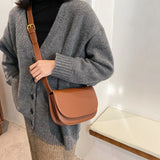 Small PU Leather Crossbody Bag for Women Winter Shoulder Chest Bag