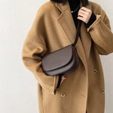 Small PU Leather Crossbody Bag for Women Winter Shoulder Chest Bag