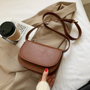 Small PU Leather Crossbody Bag for Women Winter Shoulder Chest Bag
