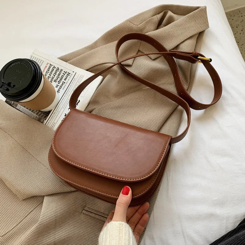 Small PU Leather Crossbody Bag for Women Winter Shoulder Chest Bag