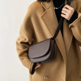 Small PU Leather Saddle Bag for Women Crossbody Shoulder Chest Handbag