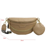 Plaid Leather Waist Bag Crossbody Set Handbag