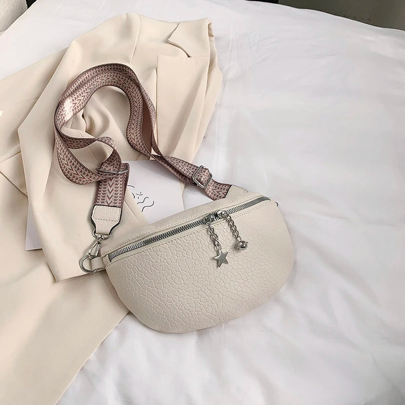 Women's Saddle Shoulder Bag Crossbody Chest Bag PU Leather Fanny Pack