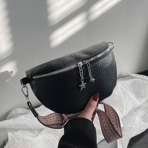 Women's Saddle Shoulder Bag Crossbody Chest Bag PU Leather Fanny Pack