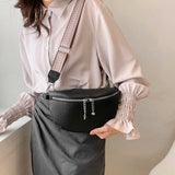 Women's Saddle Shoulder Bag Crossbody Chest Bag PU Leather Fanny Pack