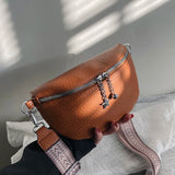 Women's Saddle Shoulder Bag Crossbody Chest Bag PU Leather Fanny Pack