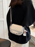 Saddle Shoulder Bag Women Top Handle Solid Crossbody Handbag