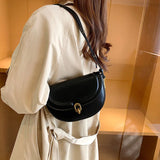 Small Crossbody Bag Women's Shoulder Handbag PU Leather Saddle Style