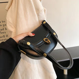 Small Crossbody Bag Women's Shoulder Handbag PU Leather Saddle Style