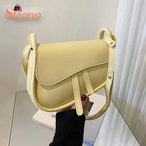 Saddle Small Shoulder Crossbody Bags For Women Trends Mini PU Leather