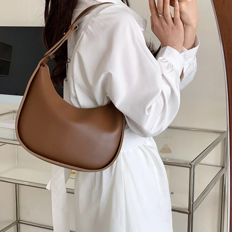 Women's Crossbody Shoulder Bag Solid PU Leather Handbag