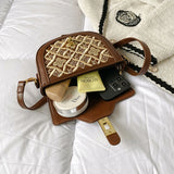 Small Vintage Leather Shoulder Bag Crossbody Bag