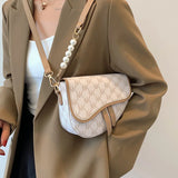 Leather Saddle Bag Crossbody Shoulder Underarm Side Bag for Women