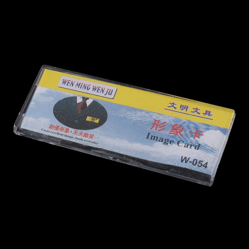 3 Pcs Clear Name Tag Holder with Hard Plastic Clip