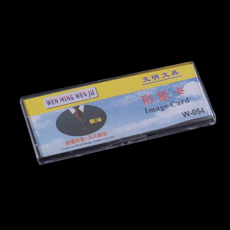 3 Pcs Clear Name Tag Holder with Hard Plastic Clip