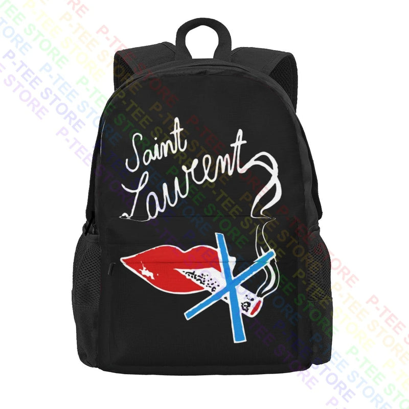 Saint 12 Laurent Lips Backpack Beach Gym Tote School Sport Bag