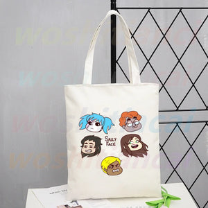 Sally Face Graphic Shopping Bag Eco Canvas Shopper Bolsas De Tela