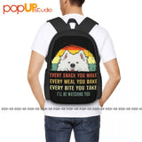 Samoyed Snack Watching Dog Mom Backpack Sports Bag