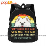 Samoyed Snack Watching Dog Mom Backpack Sports Bag