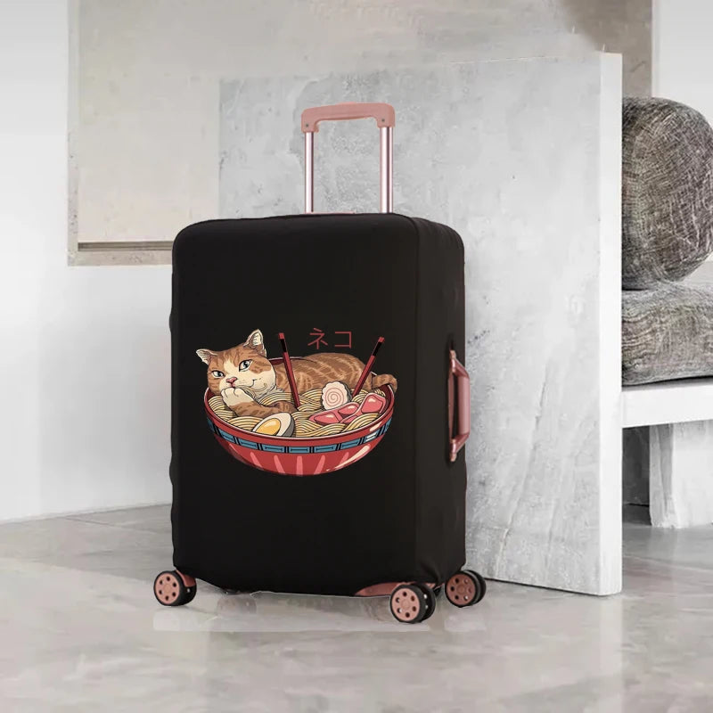 Samurai Cat Luggage Cover Protects 18-32 Inch Travel Set