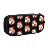 Santa Claus Rubber Duckie Pen Box Student School Anime Zipper Pen Bag