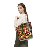 Christmas Santa Women Gift Handbag Eco Tote Reusable Shopping Bag
