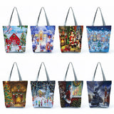 Christmas Santa Women Gift Handbag Eco Tote Reusable Shopping Bag