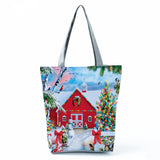 Christmas Santa Women Gift Handbag Eco Tote Reusable Shopping Bag