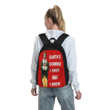 Santa's Coming I Know Him Backpacks Men's Backpacks Bags For Women