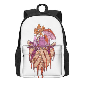 Sapphic Toadstool Frog Handful Backpacks Men's Backpacks Bags