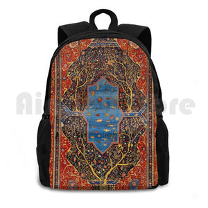 Sarouk Fereghan Persian Carpet Print Outdoor Hiking Backpack