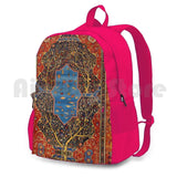 Sarouk Fereghan Persian Carpet Print Outdoor Hiking Backpack