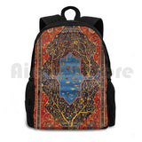 Sarouk Fereghan Persian Carpet Print Outdoor Hiking Backpack