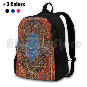 Sarouk Fereghan Persian Carpet Print Outdoor Hiking Backpack