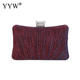 Satin Box Handbag Chain Shoulder Bags Party Clutch Purse Underarm Handbgs