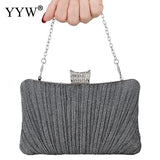 Satin Box Handbag Chain Shoulder Bags Party Clutch Purse Underarm Handbgs