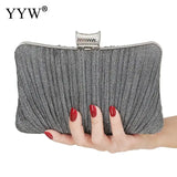Satin Box Handbag Chain Shoulder Bags Party Clutch Purse Underarm Handbgs