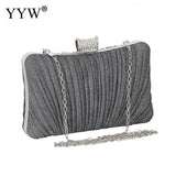 Satin Box Handbag Chain Shoulder Bags Party Clutch Purse Underarm Handbgs