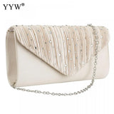 Satin Envelope Bag Evening Party Clutch Female Chain Handbags Shoulder Purse
