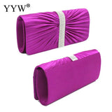 Satin Pleat Evening Party Clutch Bag Night Clutches Purse Bag