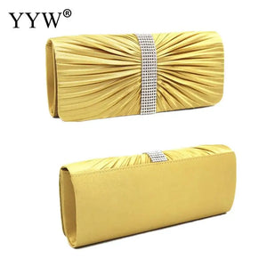 Satin Pleat Evening Party Clutch Bag Night Clutches Purse Bag