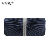 Satin Pleat Evening Party Clutch Bag Night Clutches Purse Bag