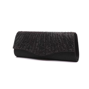 Satin Rhinestone Evening Clutch Party Handbag Wedding Purse