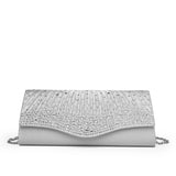 Satin Rhinestone Evening Clutch Party Handbag Wedding Purse
