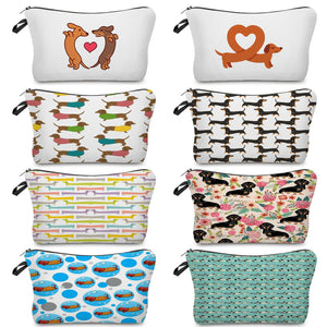 Sausage Dog Printing Makeup Bag Portable Travel Bags Children Pencil Case