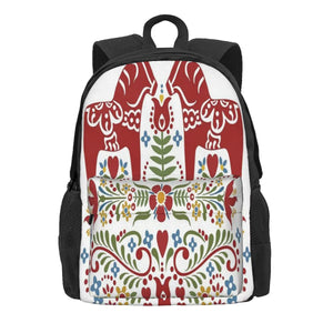 Scandinavian Dala Horse Swedish Folk 1 Backpacks Men's Backpacks Bags