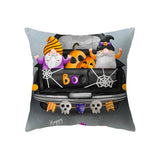 Halloween Horror Pumpkin Bat Print Cushion Cover